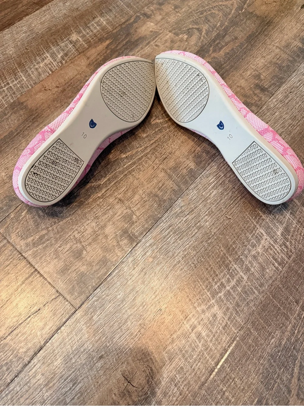 Rothy’s The Point Flats Women’s Size 10 Pink Patterned Knit Washable Pointed Toe - Picture 7 of 9
